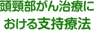 頭頸部がん治療における支持療法